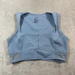 Le ORE Andria Bra Womens Large Blue Mesh Trim Yoga Athletic Activewear